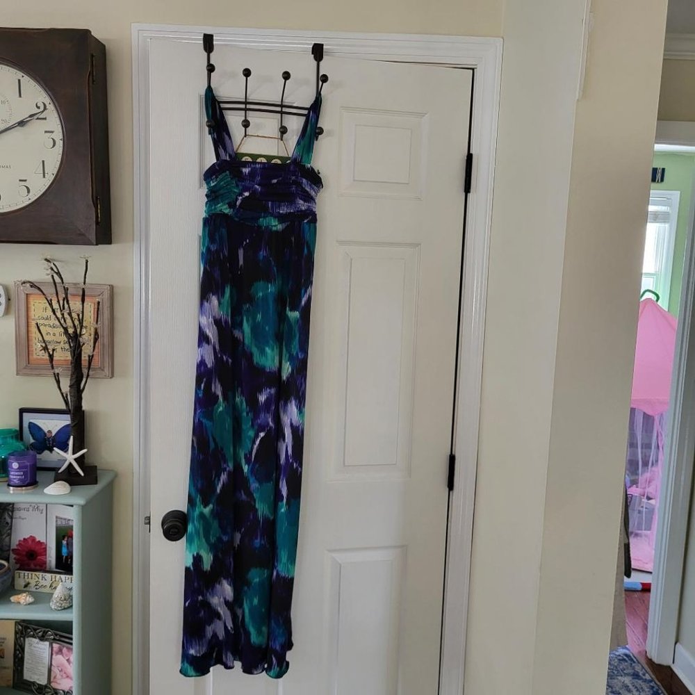 Summer Island Maxi Dress Small Purple Green. Sleeveless